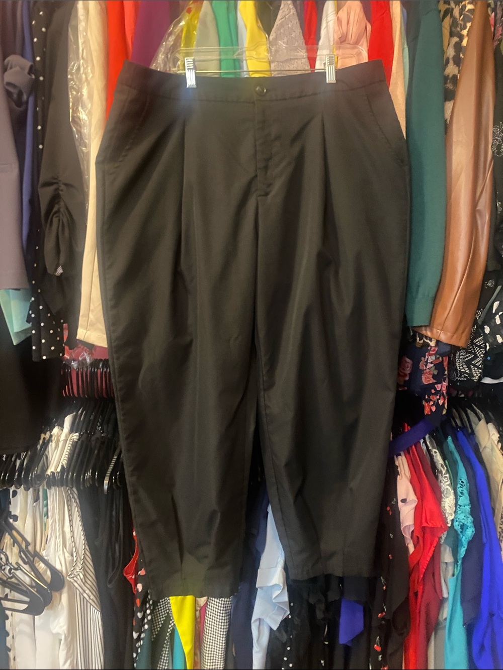 SHEIN Men's Black Pleated Dress Pants